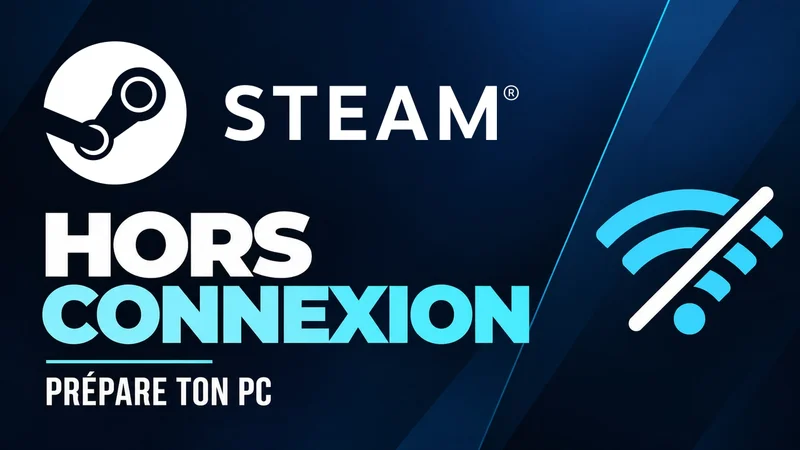 Logo Steam et titre Steam hors connexion, prépare ton PC.