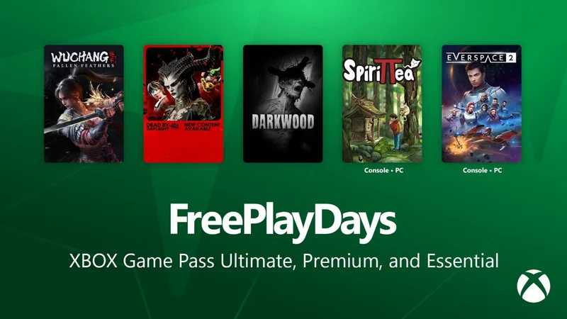 Visuel Xbox Free Play Days Halloween : Wuchang, Dead by Daylight, Darkwood, Spirittea et Everspace 2.