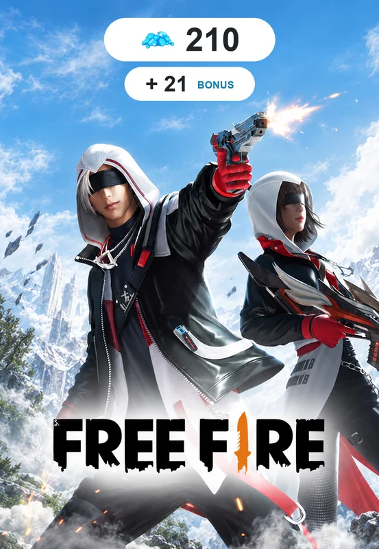 Free Fire 210 + 21 Diamants - Global